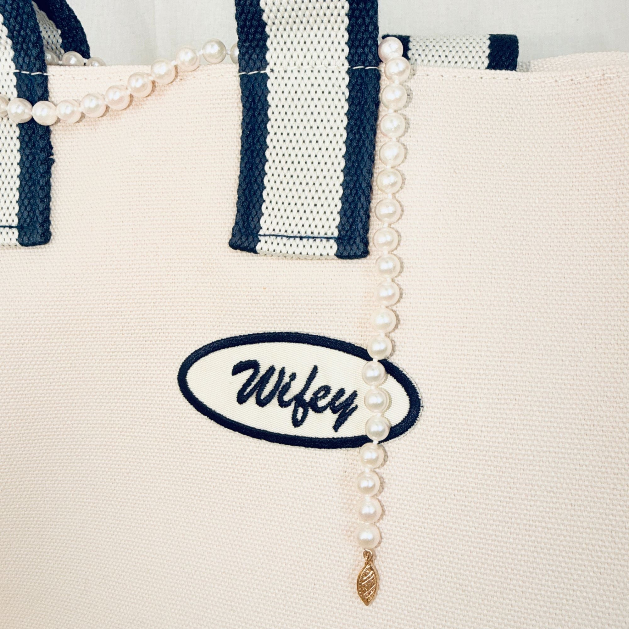 Wifey canvas cotton tote bag for the bride