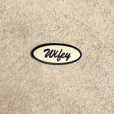 custom wifey patch cream and navy 